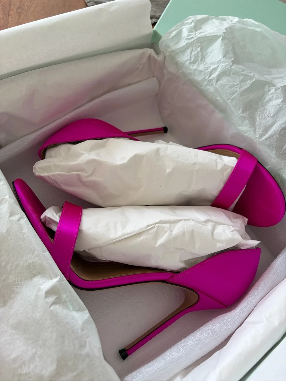Aquazzura Uptown Sandal 105 Exotic Orchid Satin Heels Size 38